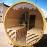 Sauna rotonda all'aperto da esterno