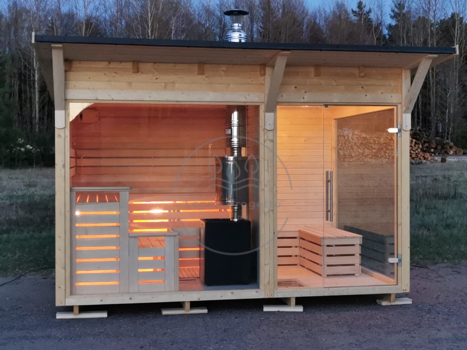 Sauna Finlandese Da Esterni Elusauna Premium Lunga 4 Metri