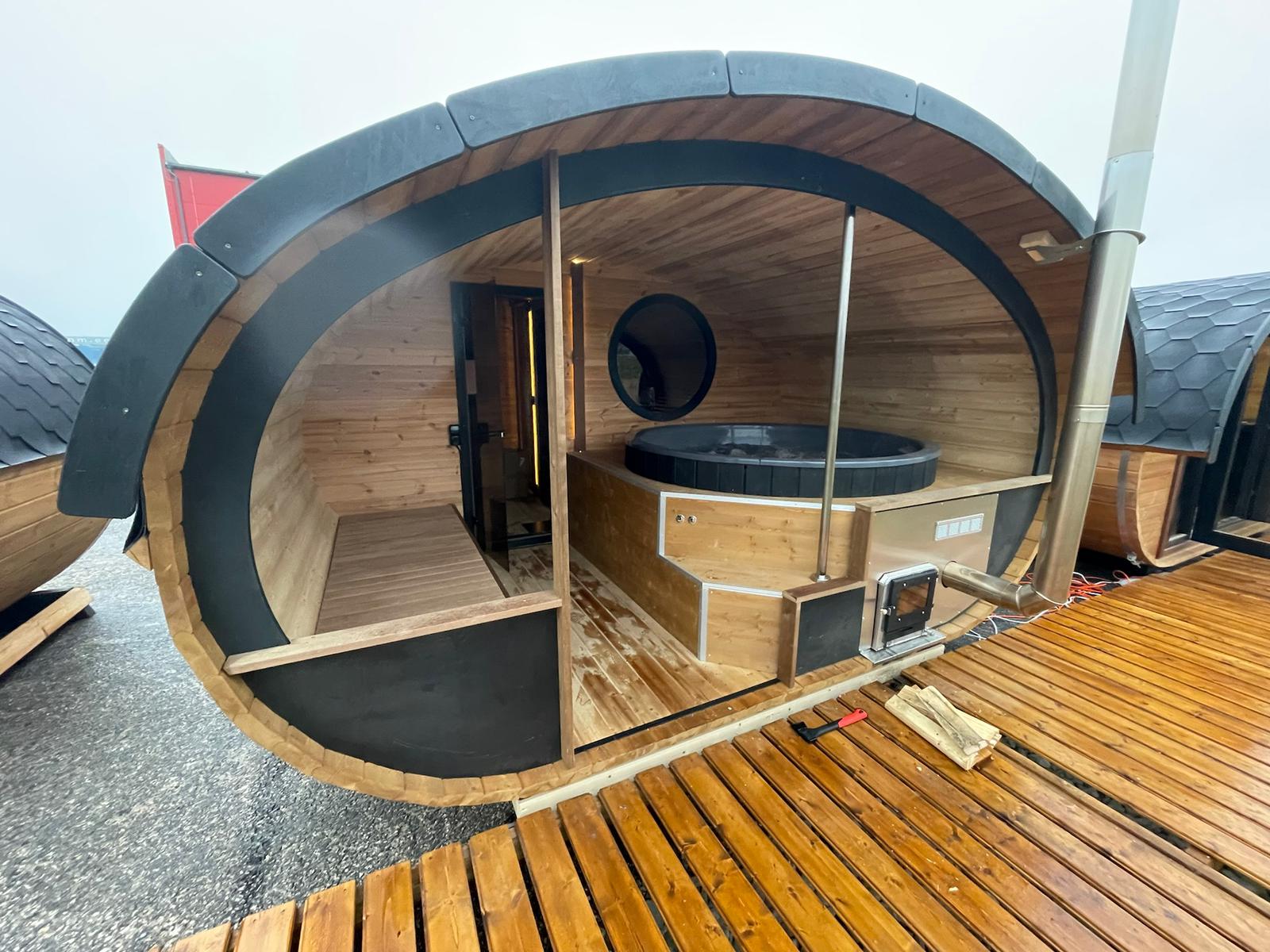 Sauna da esterno Ovale Spa all'aperto Ovale tinozza hot tub