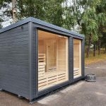 sauna da esterno panoramica moderna