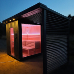 sauna moderna in legno da esterno